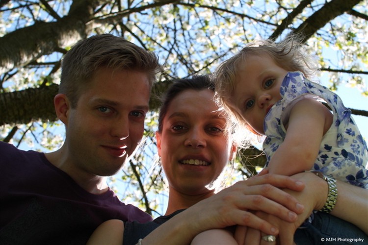 Family portrait under the blossom