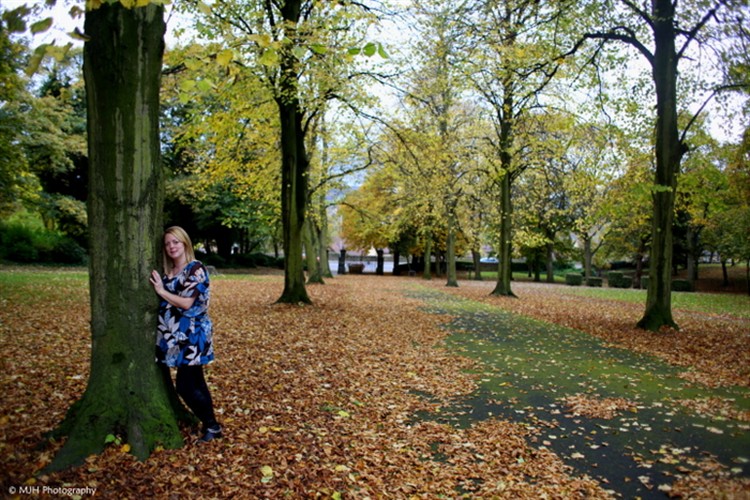 Amid the autumn leaves